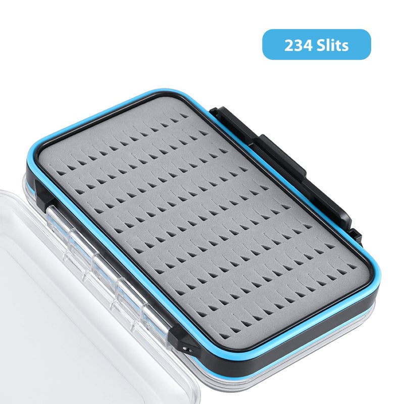 Gonex صندوق صيد السمك بالطيران مزدوج الجوانب مقاوم للماء خفيف الوزن صندوق طيران سهل الإمساك غطاء شفاف صندوق طعوم صيد السمك بالطيران بأحجام متعددة - Image 4